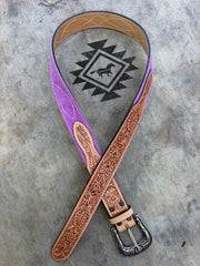 Pink Suede & Tooled Belt
