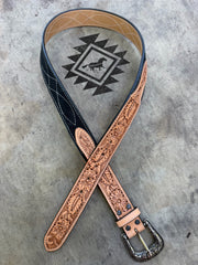 Black Suede & Tooled Belt