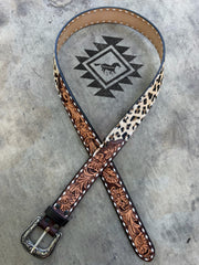 Cheetah Hair on Hide & Tooled Belt