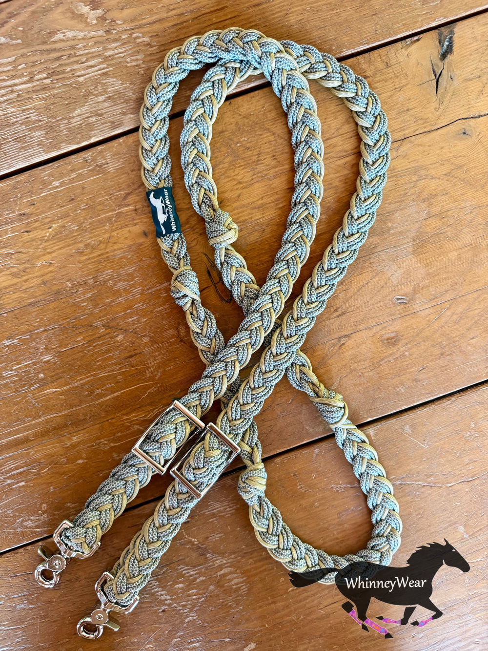 8ft Gold Diamonds Braided Reins