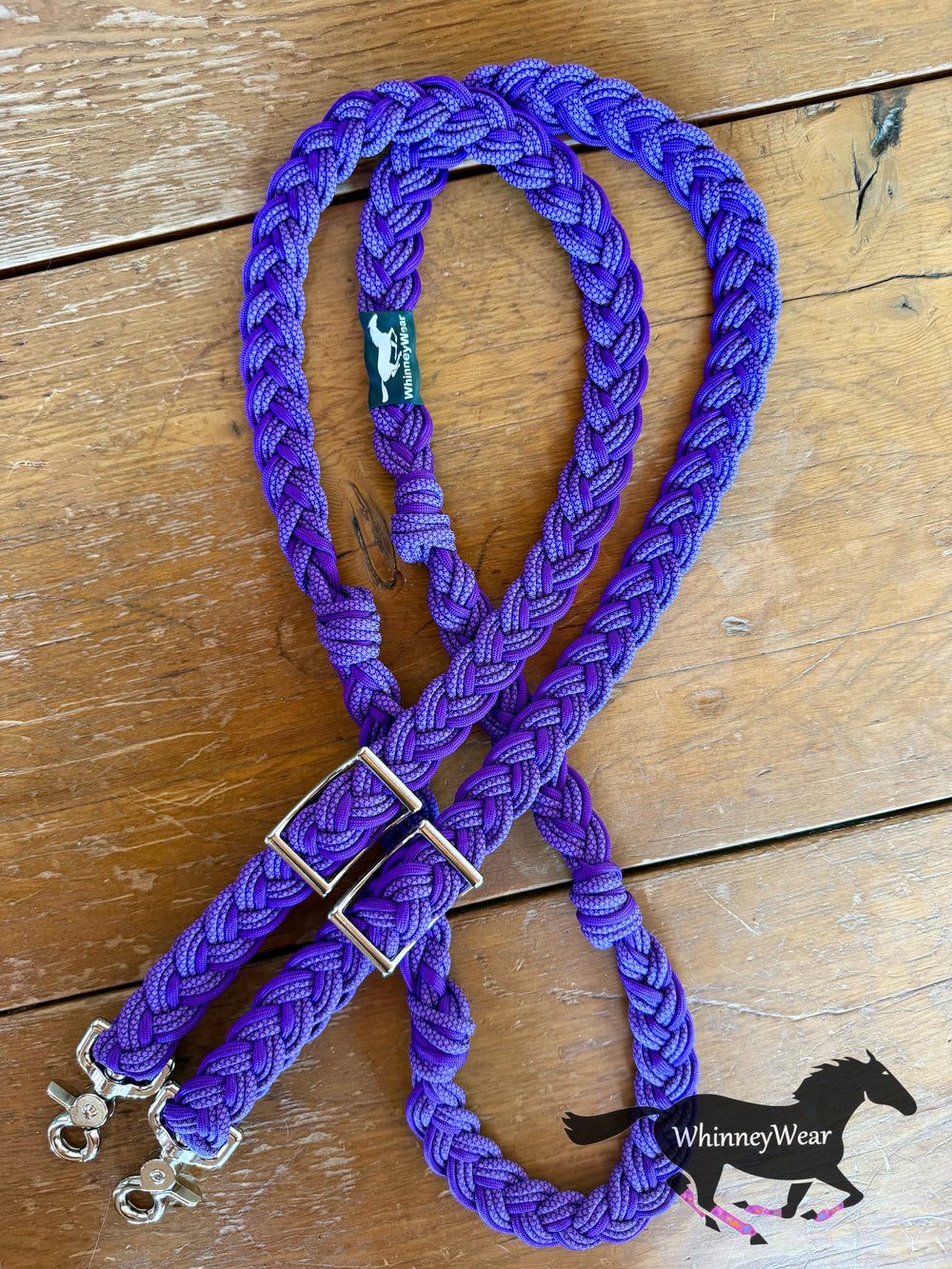 8ft Purple Diamonds Braided Reins