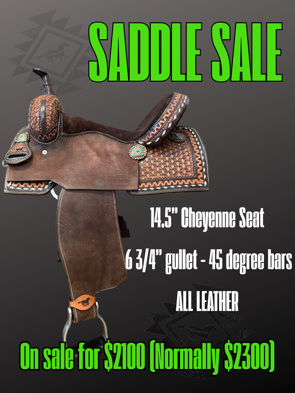 14.5” WhinneyLite Barrel Saddle - 6 3/4” Gullet