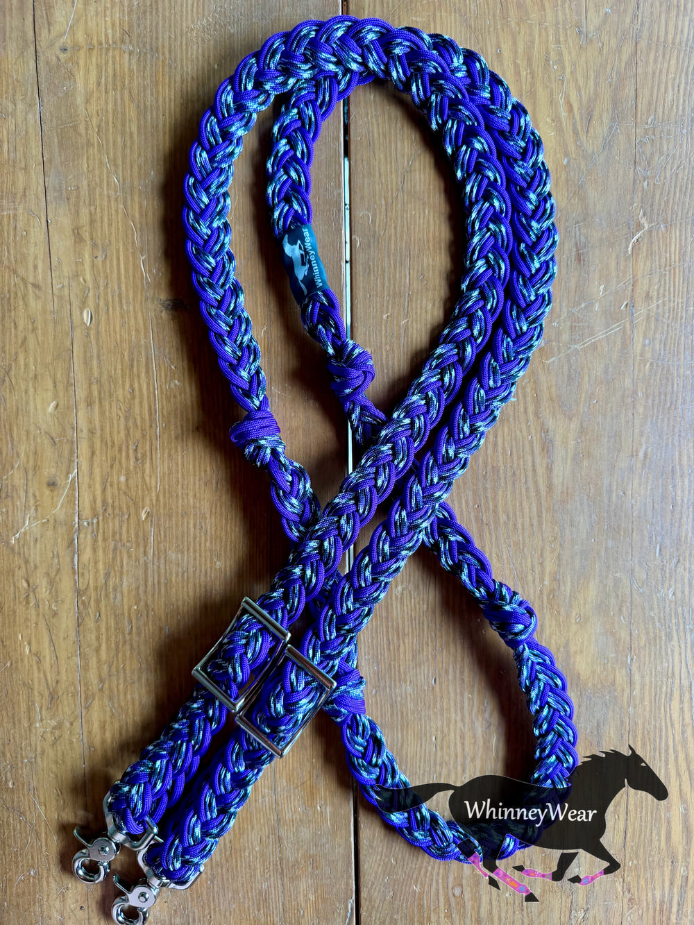 8ft Purple Camo Braided Reins
