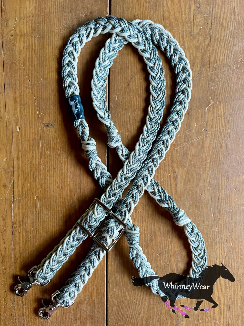 8ft White Gold Braided Reins