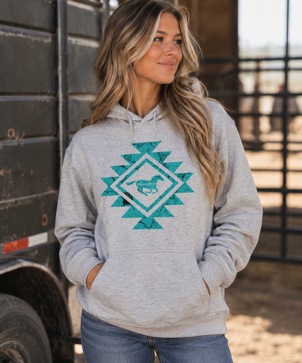 Whinney Hoodie - Turquoise Logo