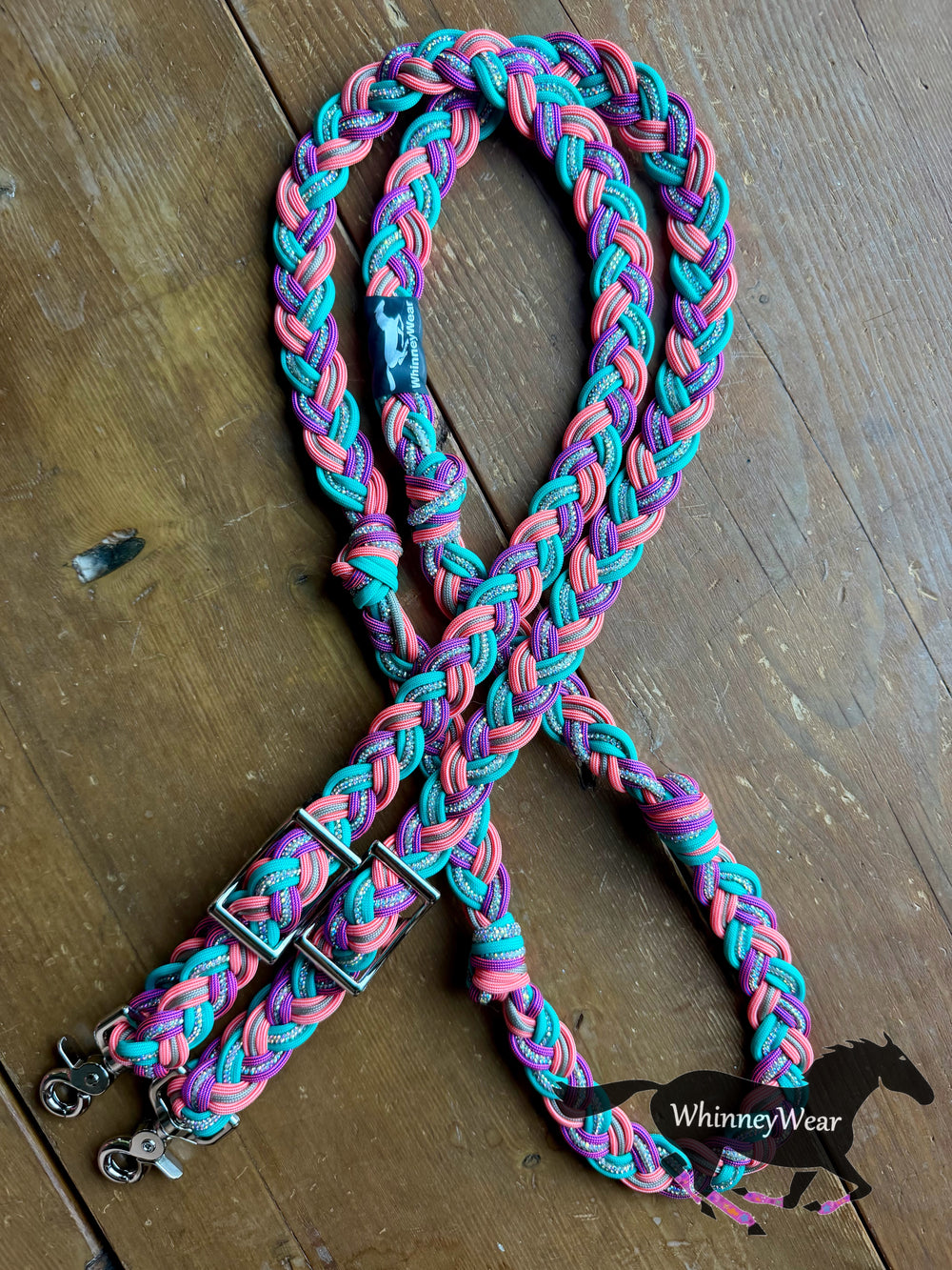 7ft Beach Please Rhinestone Braided Reins