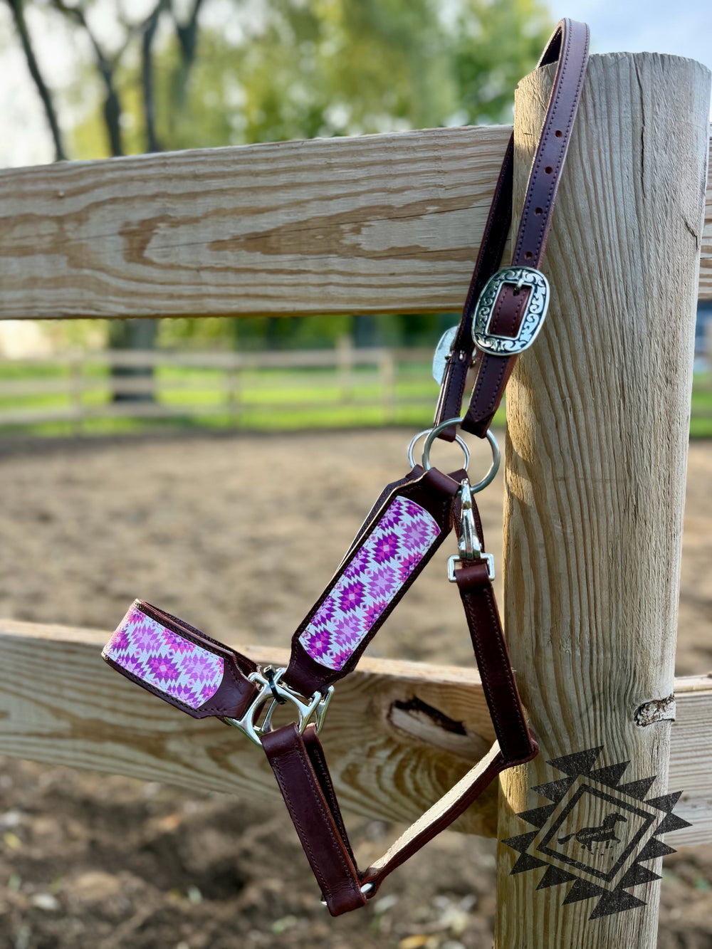 Diva Aztec Leather Horse Halter