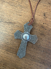 Gold Pebble Saddle Cross