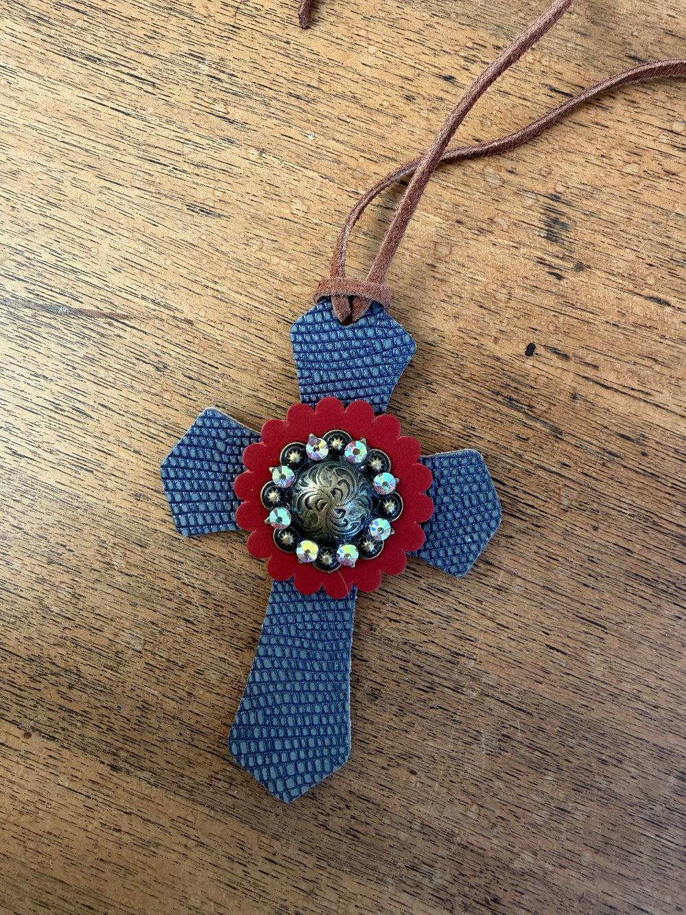 Blue Bling Saddle Cross