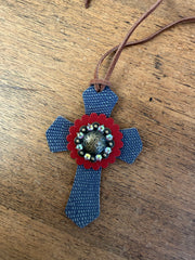 Blue Bling Saddle Cross