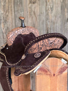 *Custom Feather Tooled Barrel Saddle - Upgrades Half Off*