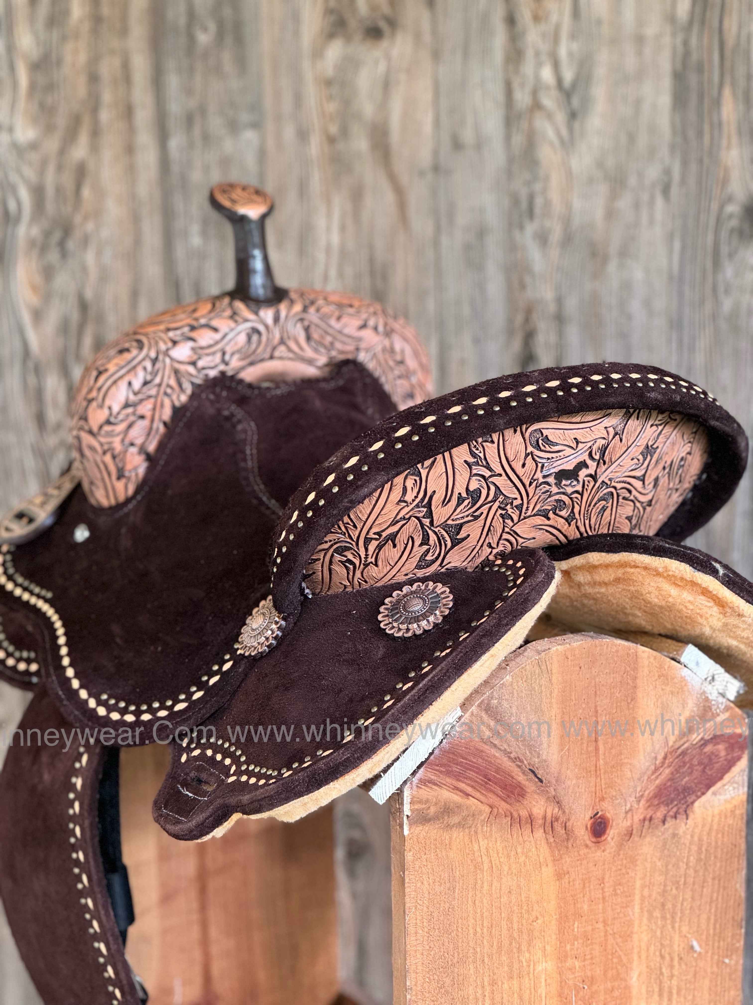 *Custom Feather Tooled Barrel Saddle - Upgrades Half Off*