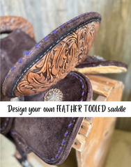 Custom Feather Tooled Barrel Saddle