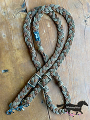 8ft Cheetah Braided Reins