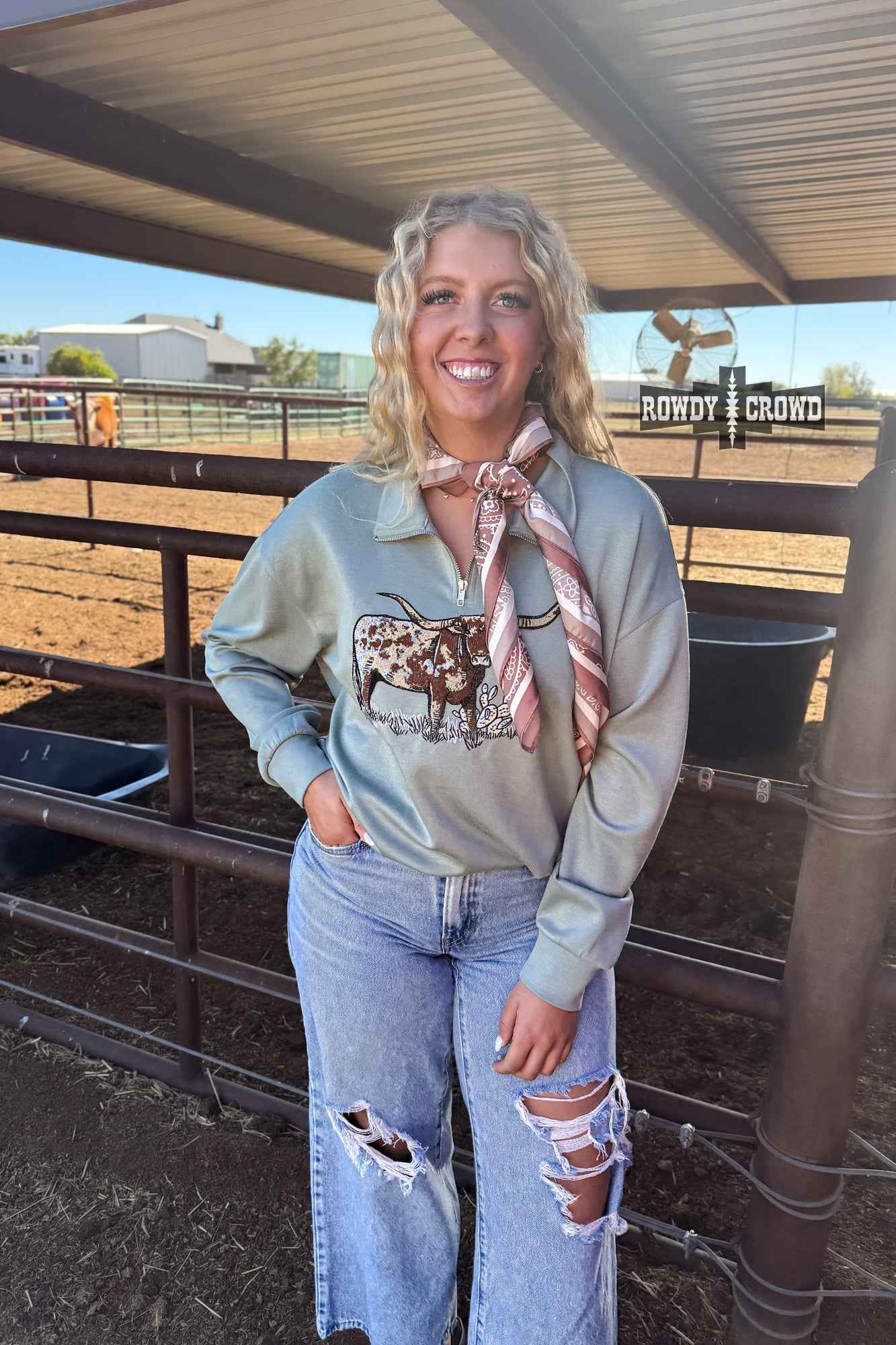 DS BLUE Lomita Longhorn Pullover