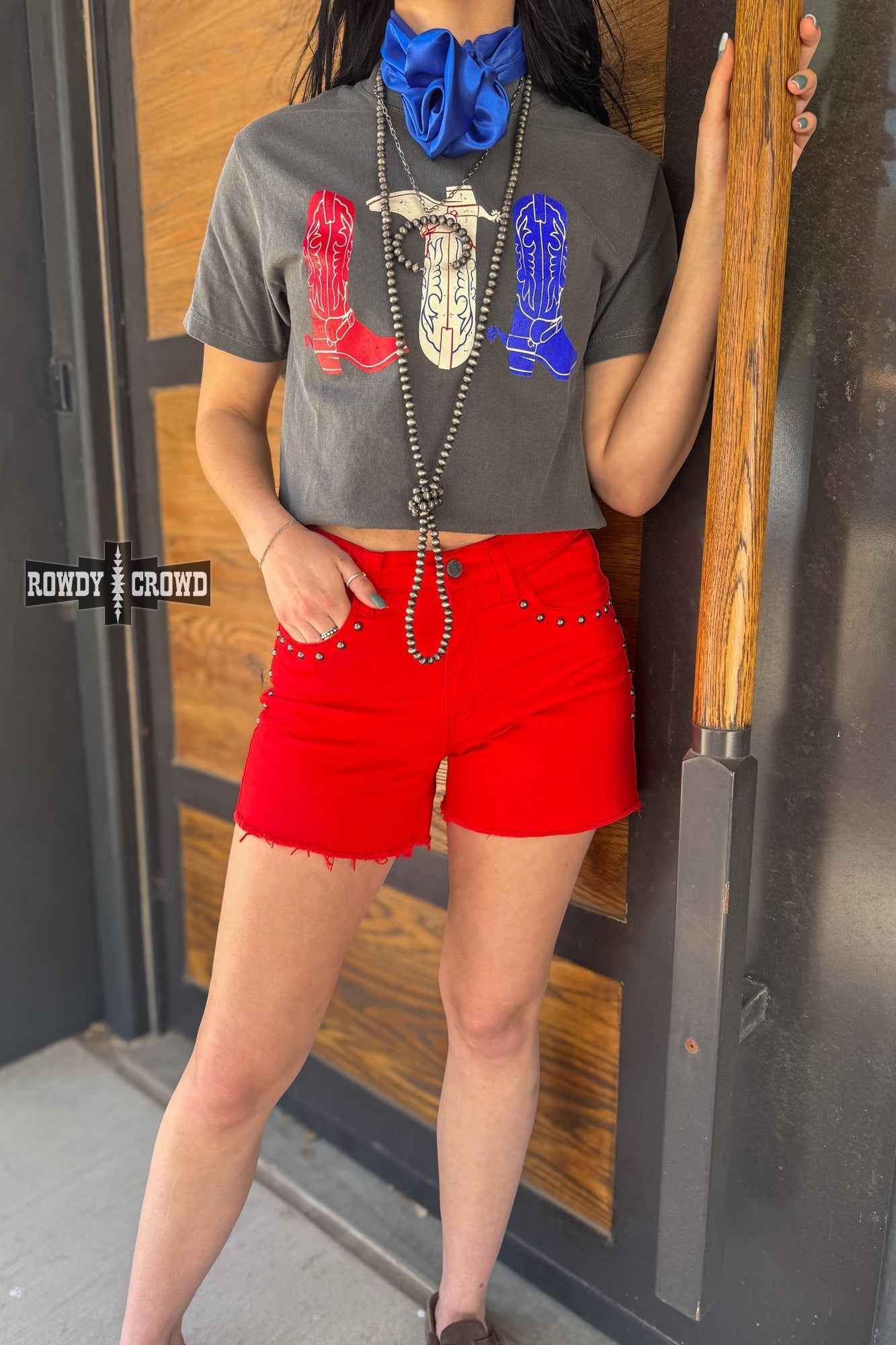 DS RED- Shenandoah Stud Shorts