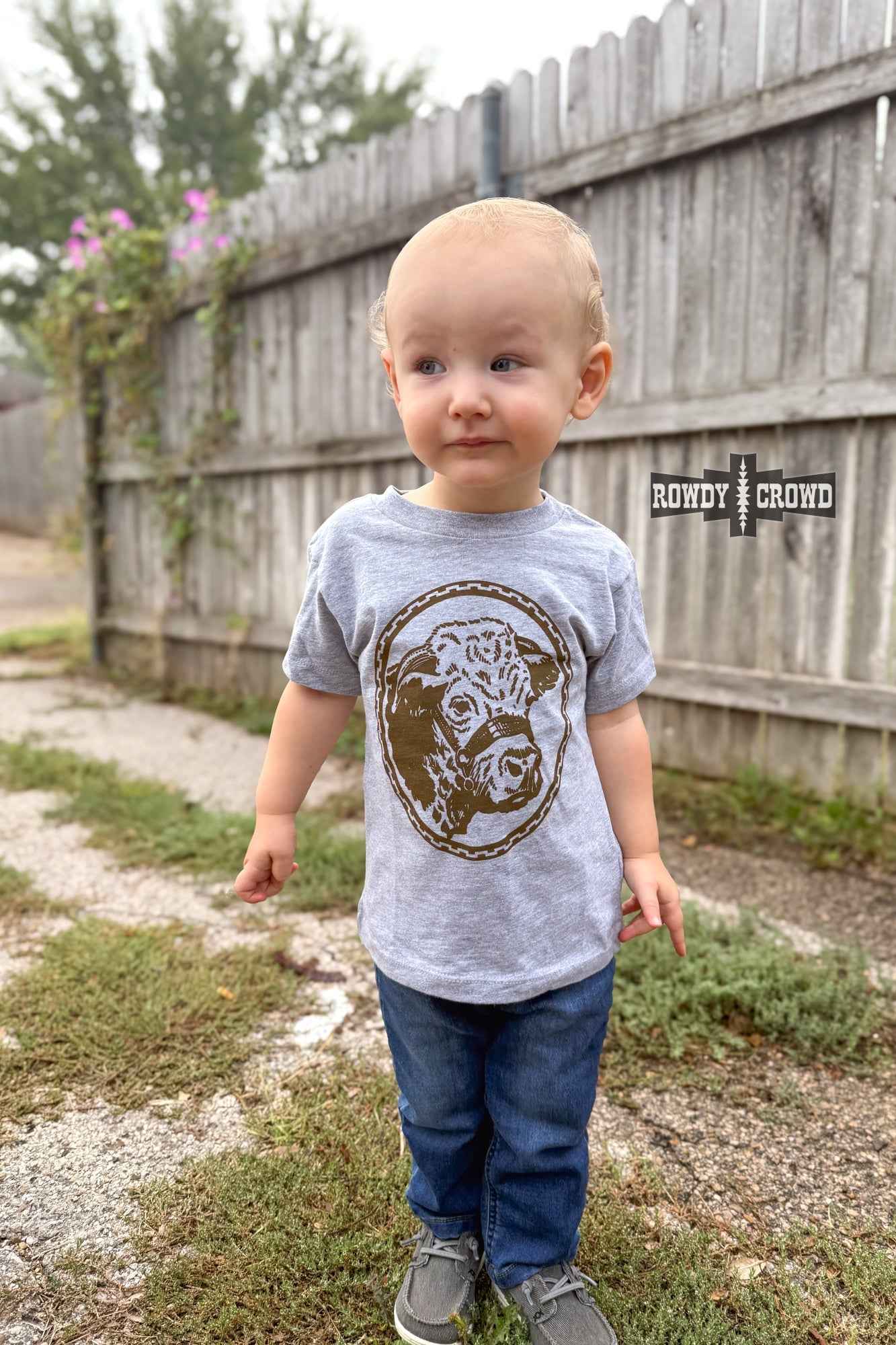 DS KIDS Happy Hereford Tee- BROWN