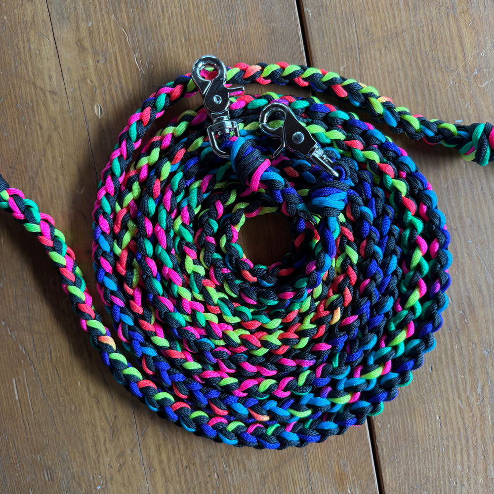 Neon Rainbow Split Reins