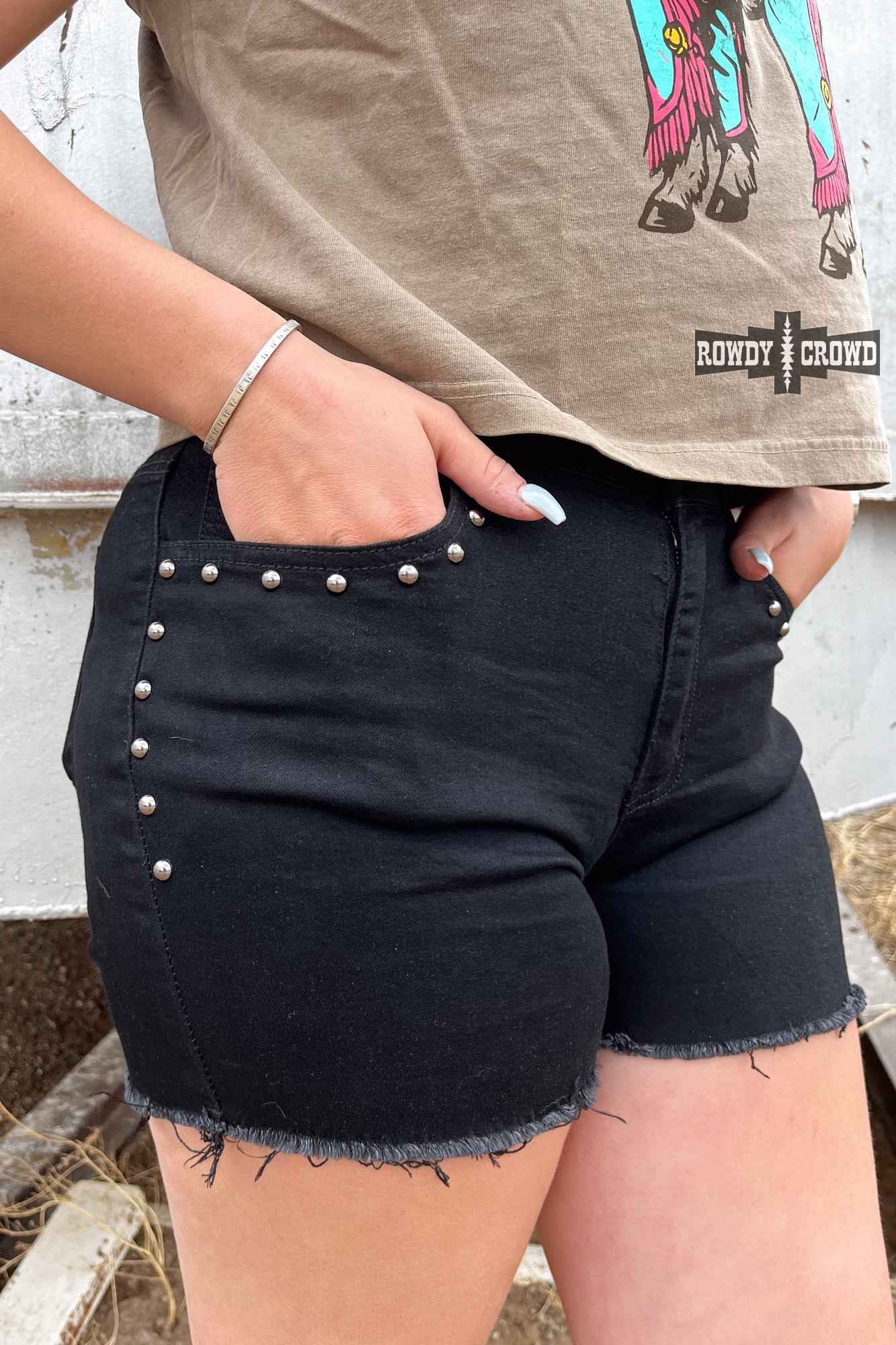 DS BLACK- Shenandoah Stud Shorts