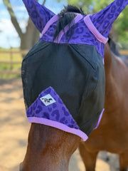 Purple Leopard | Buzz Off Horse Size Fly Mask | WhinneyWear