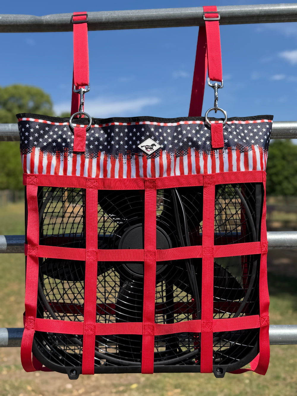 Barn Breeze Box Fan Bag – Merica Stall Fan Holder | WhinneyWear