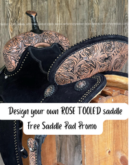 Custom Rose Tooled Barrel Saddle - Free Saddle Pad