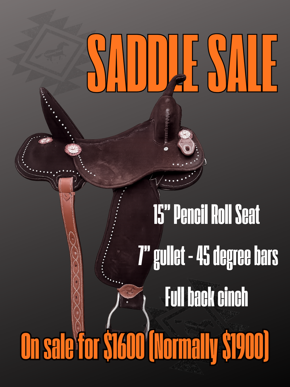 15” WhinneyLite Barrel Saddle - 7” gullet