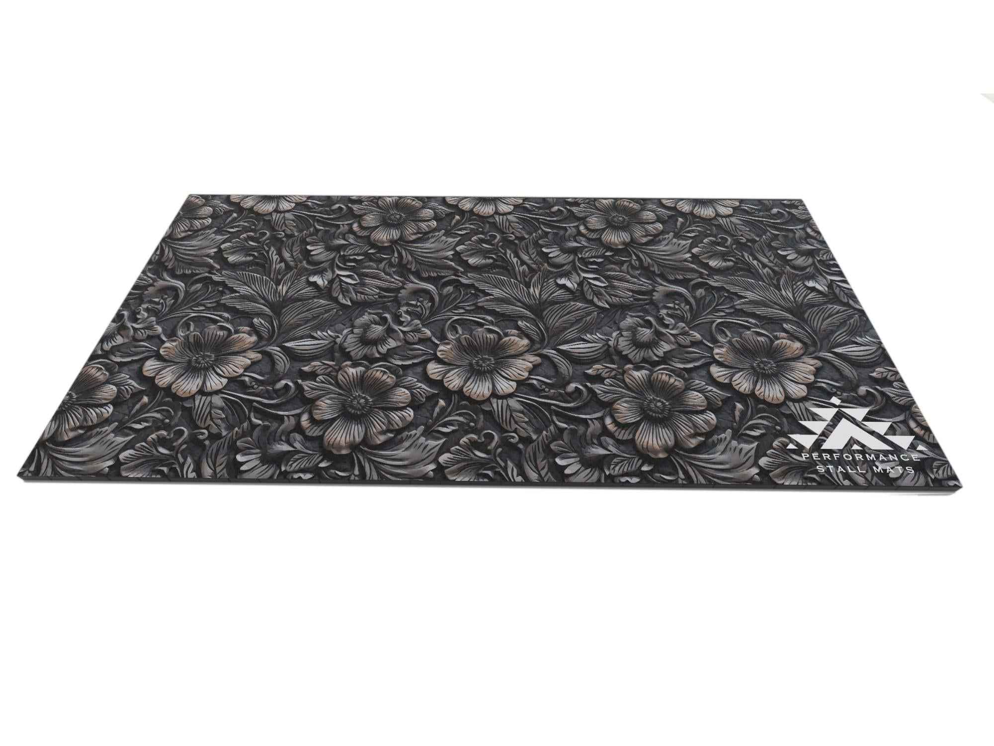 PRE ORDER Portable Stall Mat Leather Tooled Design 5x10