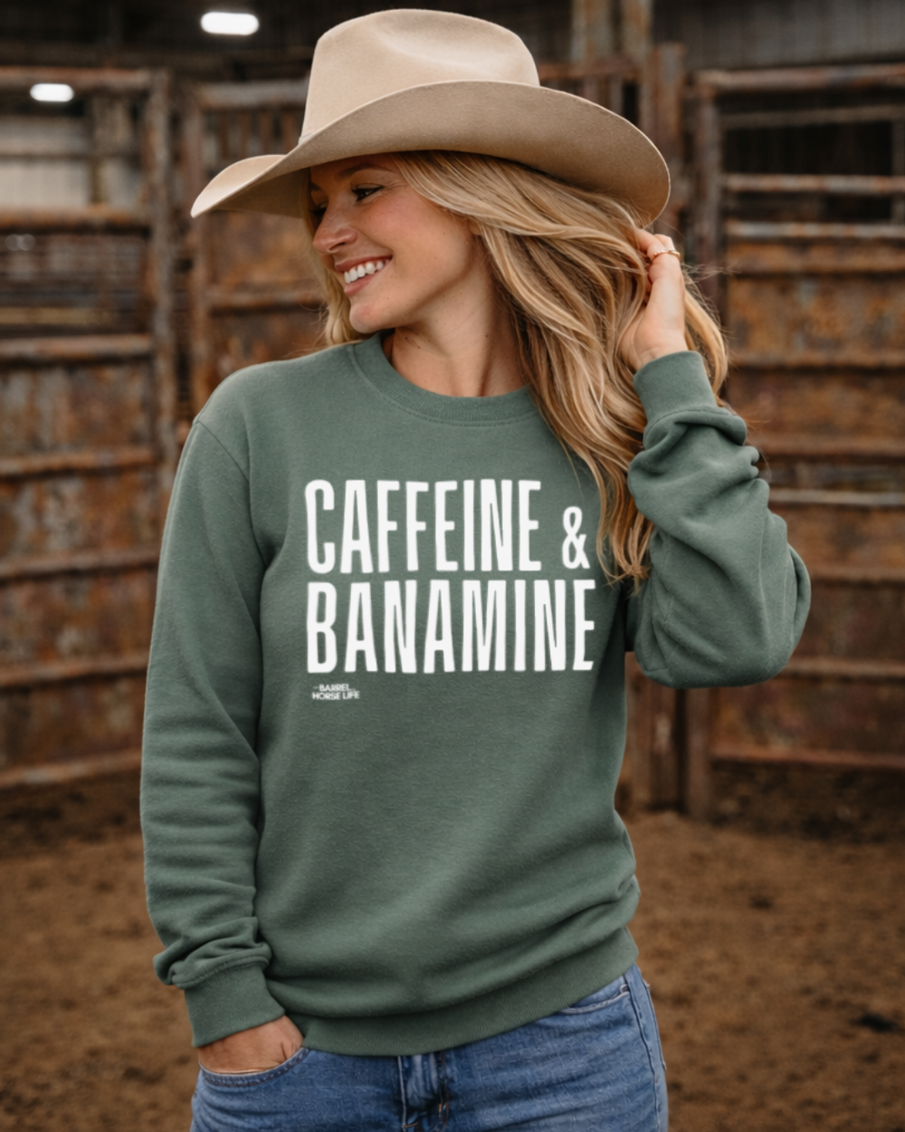 Caffeine & Banamine  Crewneck Sweatshirt