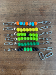 Orange/Yellow/Green Colored Silicone Beaded Curb Chain