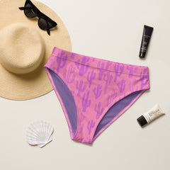 Neon Cactus high-waisted bikini bottom
