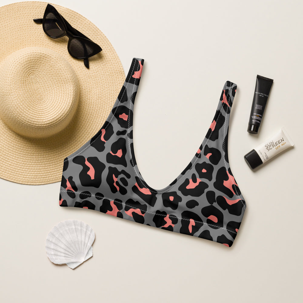 Coral Cheetah padded bikini top