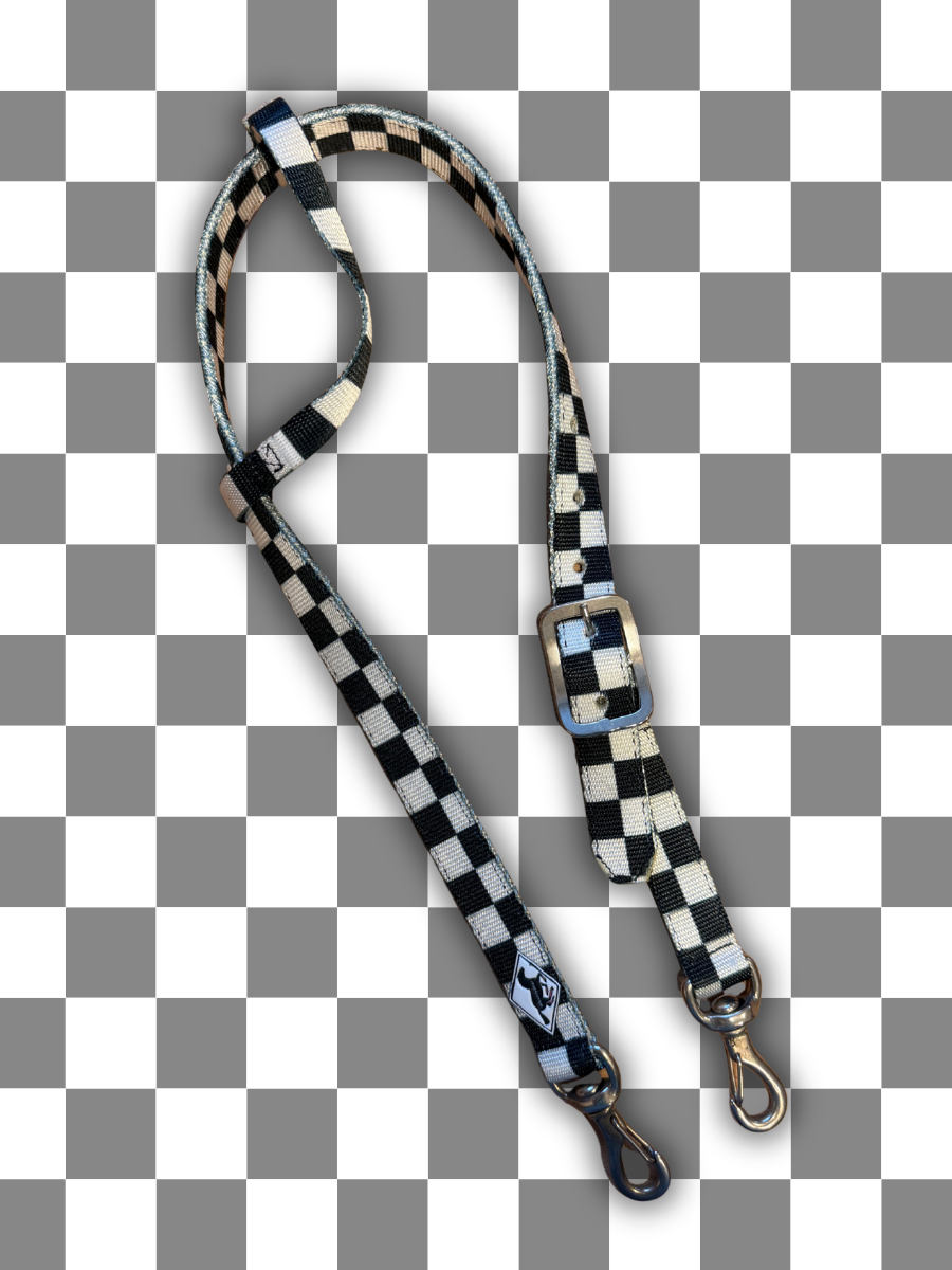Checkered One Ear Nylon Headstall