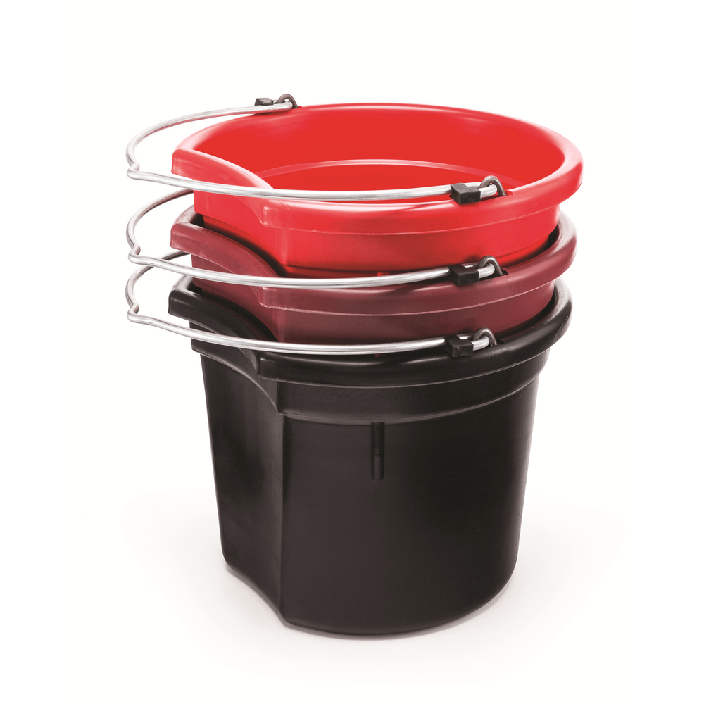 KD-120 20 Qt Flat Back Horse Bucket | Heavy-Duty Mane & Tail Saver Bucket