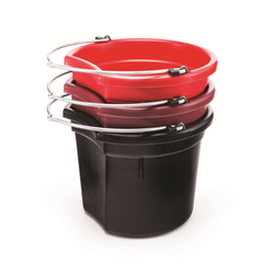 KD-120 20 Qt Flat Back Horse Bucket | Heavy-Duty Mane & Tail Saver Bucket