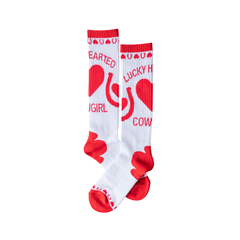 Lucky Hearted Love Performance Boot Socks