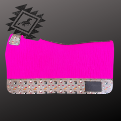 Hot Pink & Meowdy Wool Saddle Pad - 28