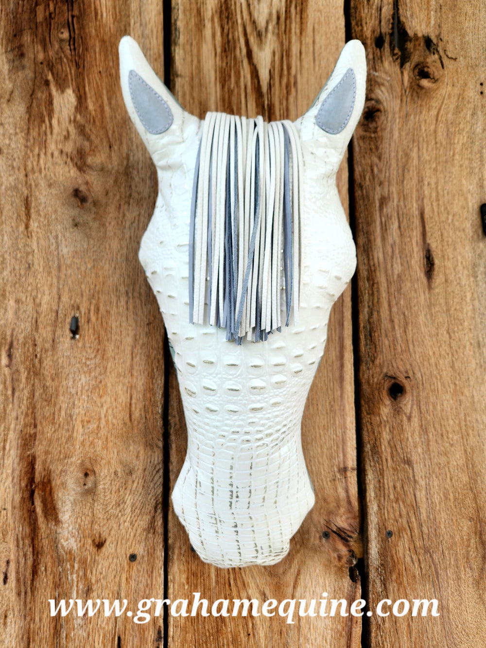 Pony Pillow White/Grey
