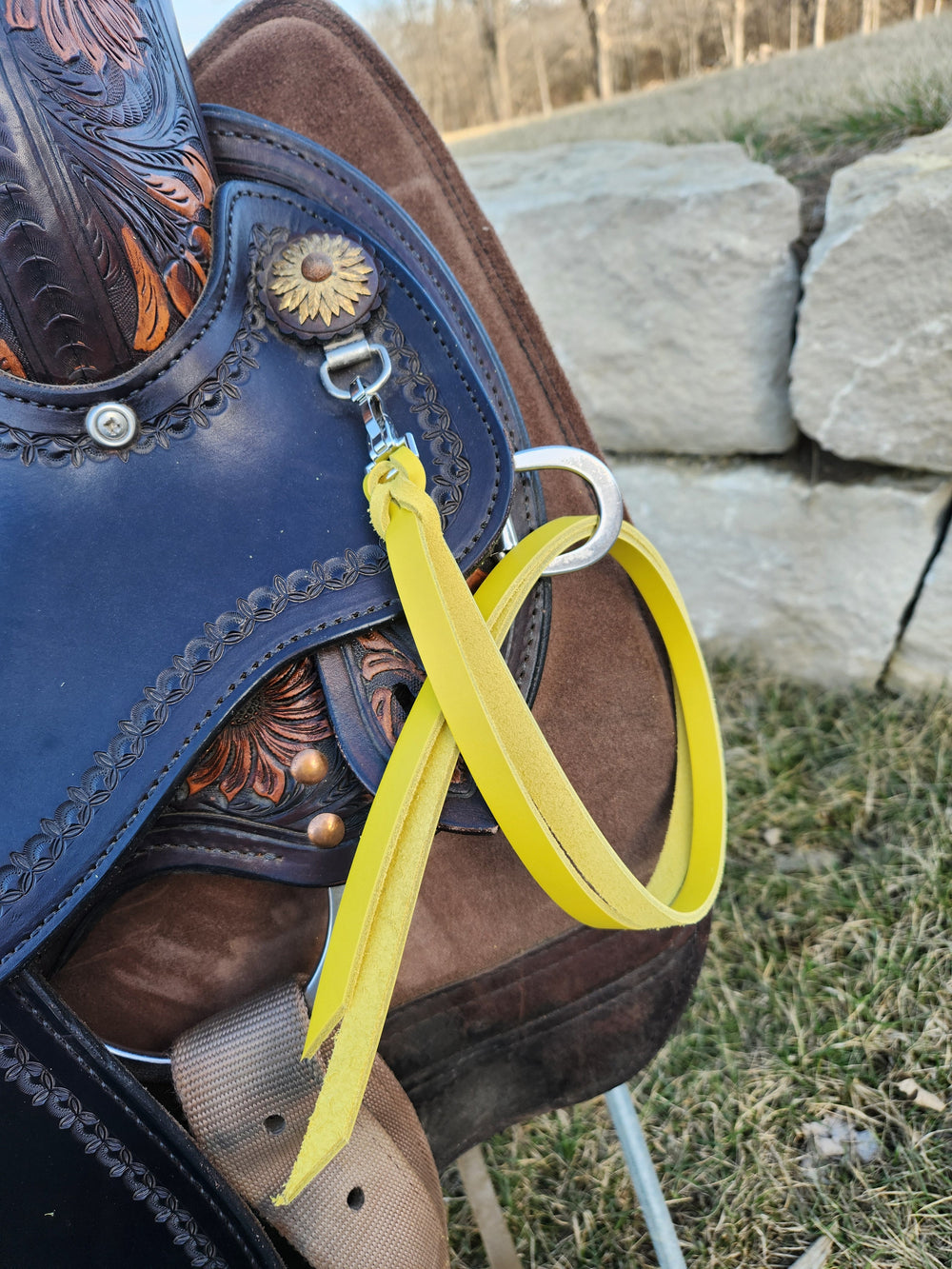 Yellow Latigo Saddle Strings (Pair)