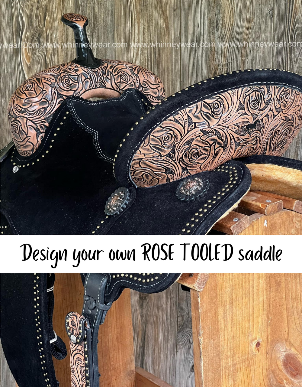 Custom Rose Tooled Barrel Saddle