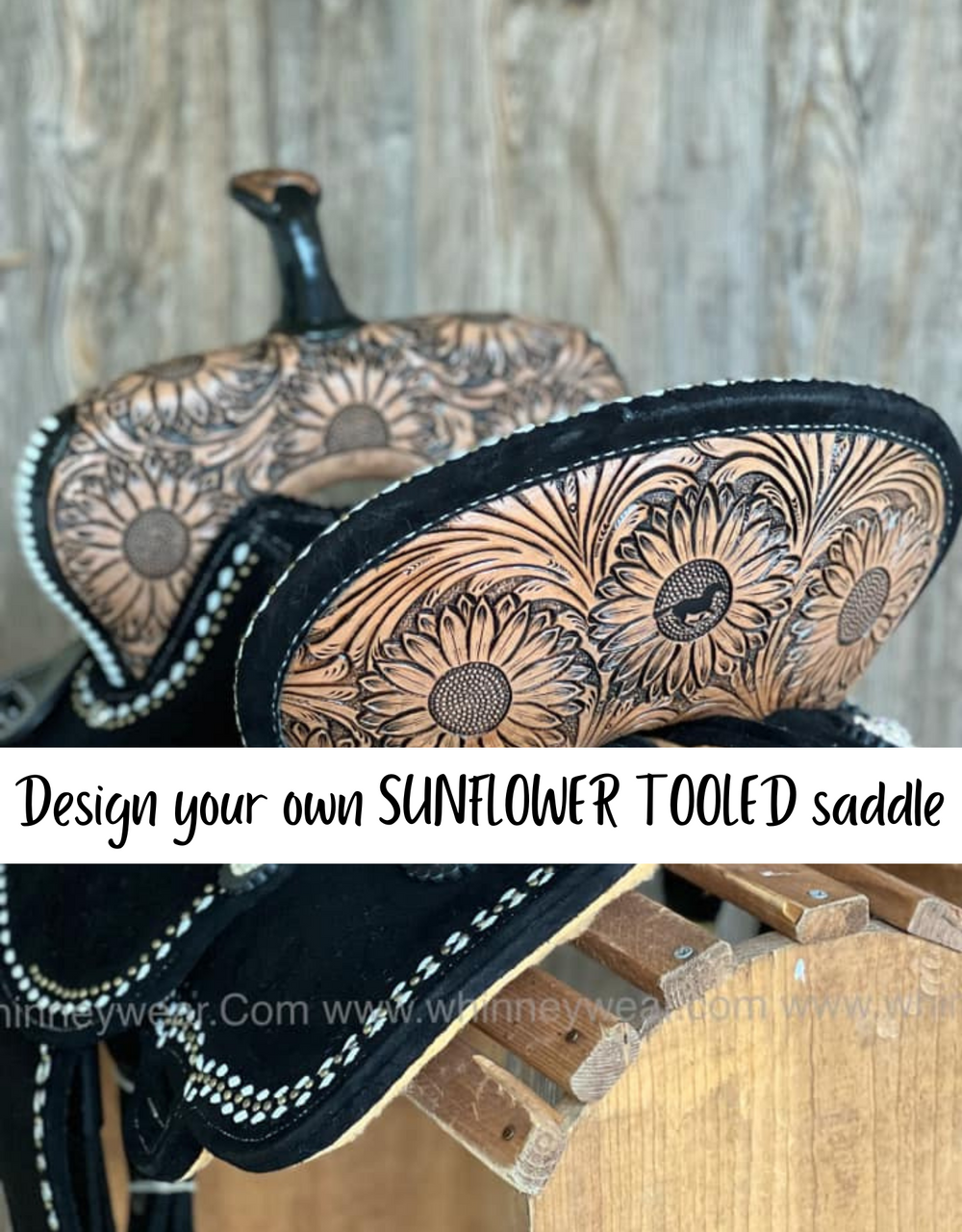 Custom Sunflower Tooled Barrel Saddle