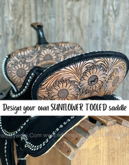 Custom Sunflower Tooled Barrel Saddle