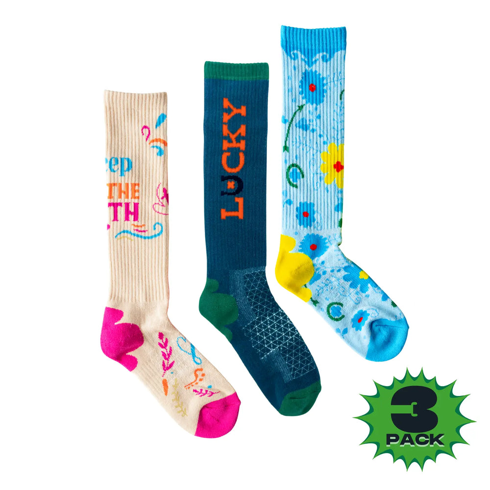 The Lucky 3 Pack | Ranch Revivial Performance Boot Socks