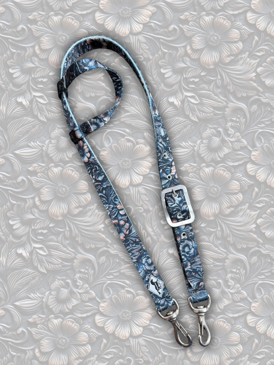 Tooled Leather One Ear Nylon Headstall