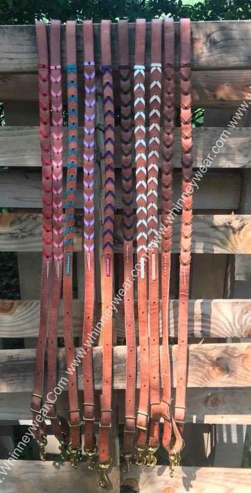Custom Leather Laced Reins – Made to Order Barrel Reins
