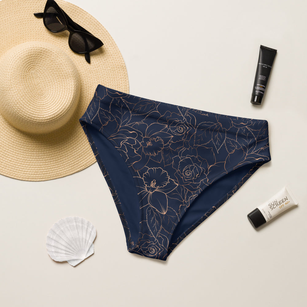 Golden Grace high-waisted bikini bottom