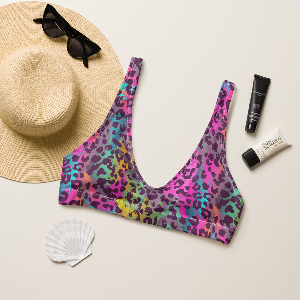 80's Cheetah padded bikini top