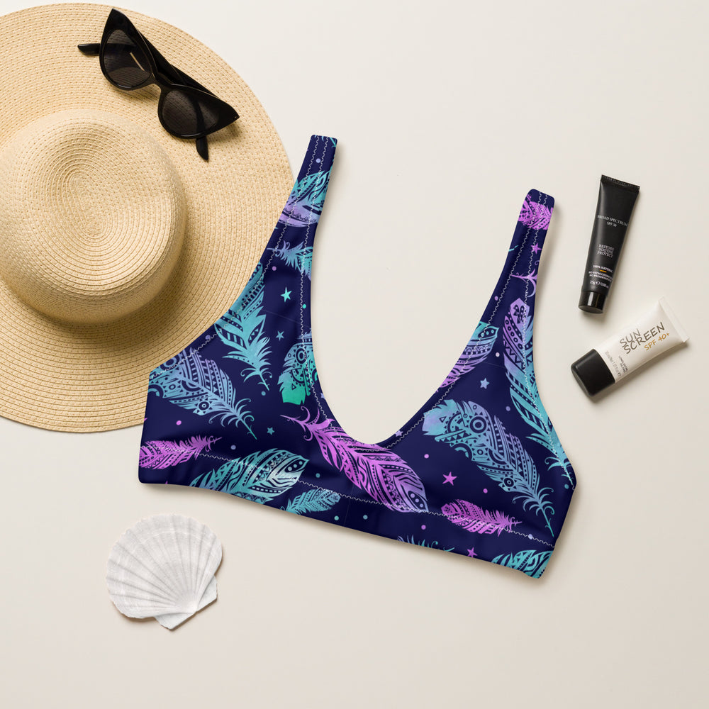 Galaxy Feather padded bikini top